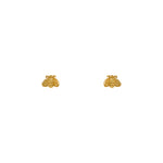 Tiny bee shaped earring studs made of 14 kt yellow gold vermeil.