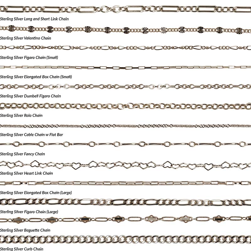 Sterling Different Silver Chain Styles Sterling Silver Chain
