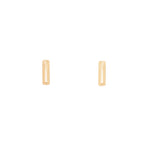 Bar Shaped Studs made of 14 kt Yellow Gold. Displayed on a white background.