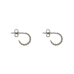 Chain style hoops earrings with a post made of 925 sterling silver.  Displayed side facing on a white background.