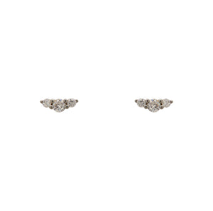 
                  
                    Load image into Gallery viewer, A pair of 925 sterling silver round triple crystal studs on a white background.
                  
                