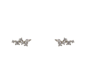 
                  
                    Load image into Gallery viewer, Crystal cluster studs with sterling silver settings. Each stud has 5 rounds crystals and one marquise cut crystal.
                  
                