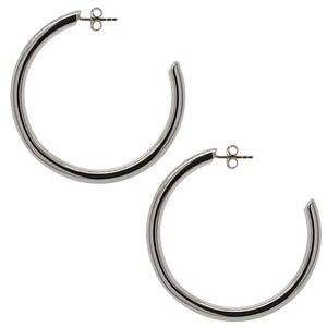 
                  
                    Load image into Gallery viewer, A pair of 925 sterling silver 3/4 hoop earrings on top of white tile.
                  
                