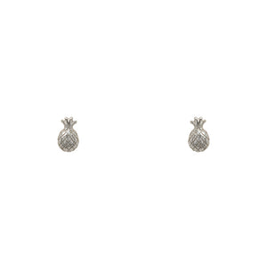 
                  
                    Load image into Gallery viewer, A pair of 925 sterling silver pineapple shaped studs on a white background.
                  
                