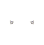 Classic 3 prong crystal stud earrings in a 925 sterling silver setting.