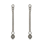 A pair of 925 sterling silver chain stud earrings on a white background