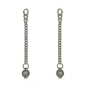 
                  
                    Load image into Gallery viewer, A pair of 925 sterling silver chain stud earrings on a white background
                  
                