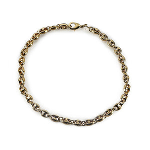 
                  
                    Load image into Gallery viewer, Overview of a small gold filled mariner link style anklet on a white background.
                  
                