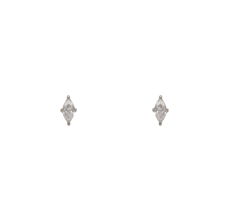 Marquise cut crystal stud earrings in 925 sterling silver settings.