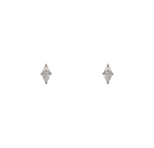 
                  
                    Load image into Gallery viewer, Marquise cut crystal stud earrings in 925 sterling silver settings.
                  
                