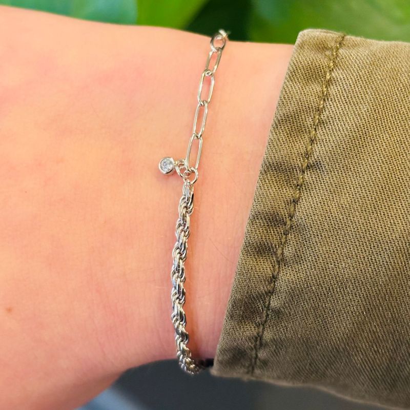 Roman | Paperclip and Rope Bracelet | King + Curated | Beacon, NY