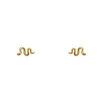 A pair of 14 kt yellow gold vermeil studs shaped as tiny snakes. 