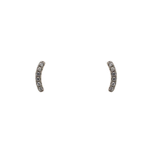 
                  
                    Load image into Gallery viewer, Bar style studs with a slight curve. Each stud has 6 crystals and is made of 925 sterling silver.
                  
                