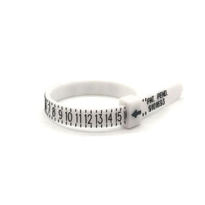 
                  
                    Load image into Gallery viewer, image of plastic ring sizer with US size markings
                  
                