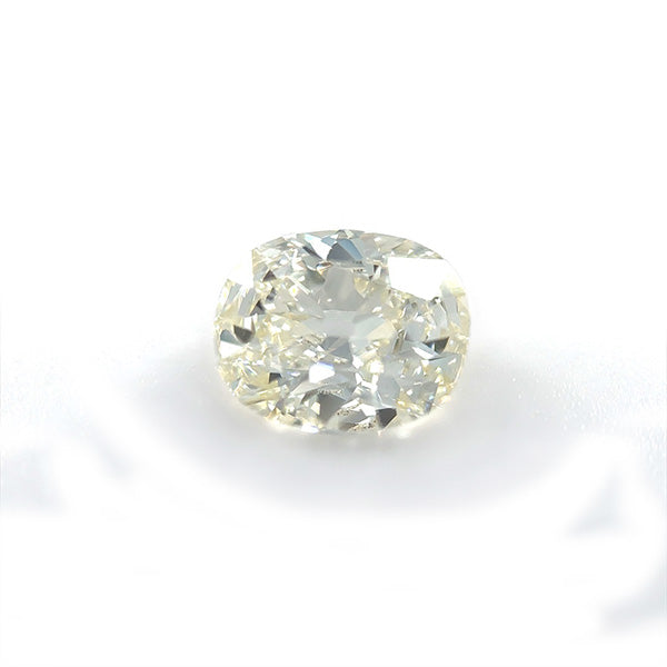 
                  
                    Load image into Gallery viewer, Front view of 0.91 ct old mine cut cushion white diamond on white background
                  
                