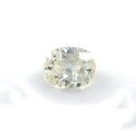 Front view of 0.91 ct old mine cut cushion white diamond on white background