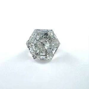 
                  
                    Load image into Gallery viewer, Front view of 1 ct. salt and pepper hexagon diamond on white background.
                  
                