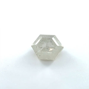
                  
                    Load image into Gallery viewer, Front view a 1.28 ct. icy hexagon cut diamond on white background.
                  
                