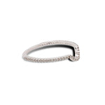Right view of 3/4 eternity diamond shadow band set in 14 kt white gold.