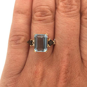 
                  
                    Load image into Gallery viewer, Light Blue Topaz, Dark Blue Sapphire And White Diamond Ring - The Curated Gift Shop
                  
                