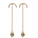 Modern, Half Circle Studs With Chain - The Curated Gift Shop