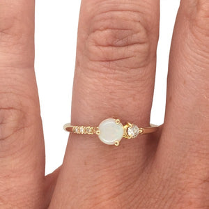
                  
                    Load image into Gallery viewer, Opal, Diamond And Side Pavé Diamond Ring - The Curated Gift Shop
                  
                