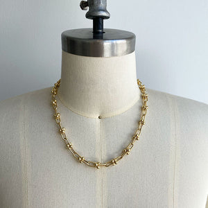 
                  
                    Load image into Gallery viewer, Front view of larger pinball chain in 14kt yellow gold represented in 20&amp;quot; length.
                  
                