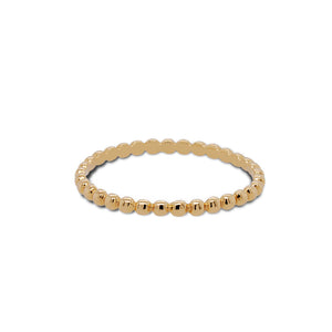 
                  
                    Load image into Gallery viewer, Front view of 14 kt yellow gold ring with repeat bead pattern.
                  
                