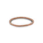 Front view of a braided stacking band casted in 14 kt rose gold.