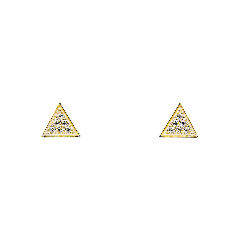 Triangle Stud Earrings With Tiny Crystals | Large - The Curated Gift Shop