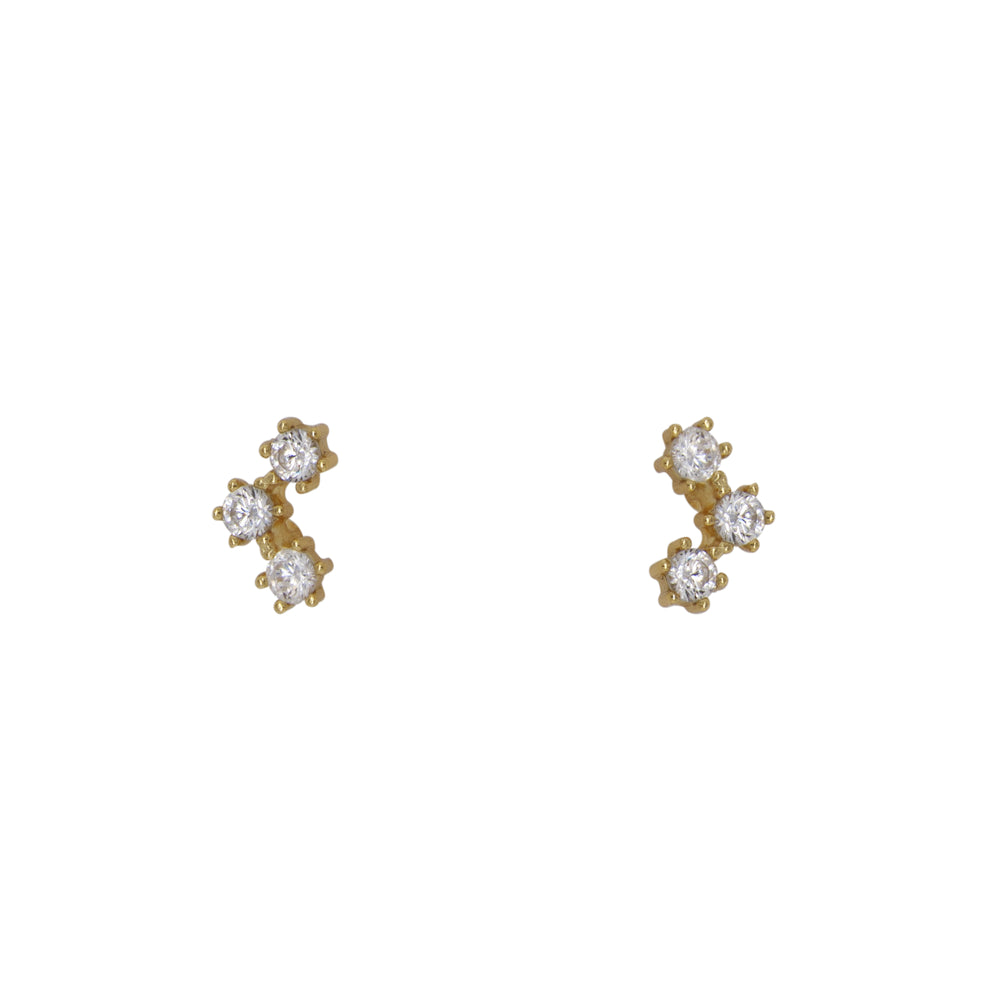 Triple Crystal Studs | 6 Prong - The Curated Gift Shop