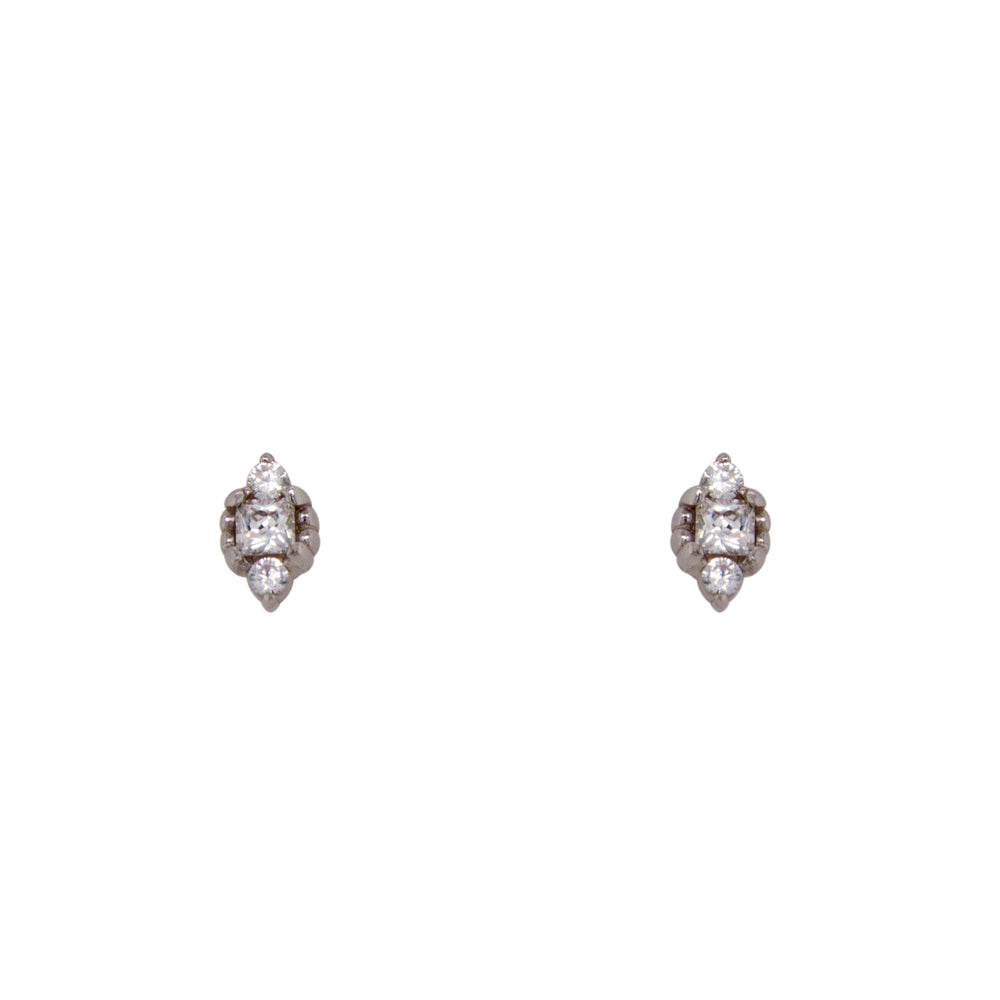 
                  
                    Load image into Gallery viewer, Triple Crystal Studs | Bezel - The Curated Gift Shop
                  
                