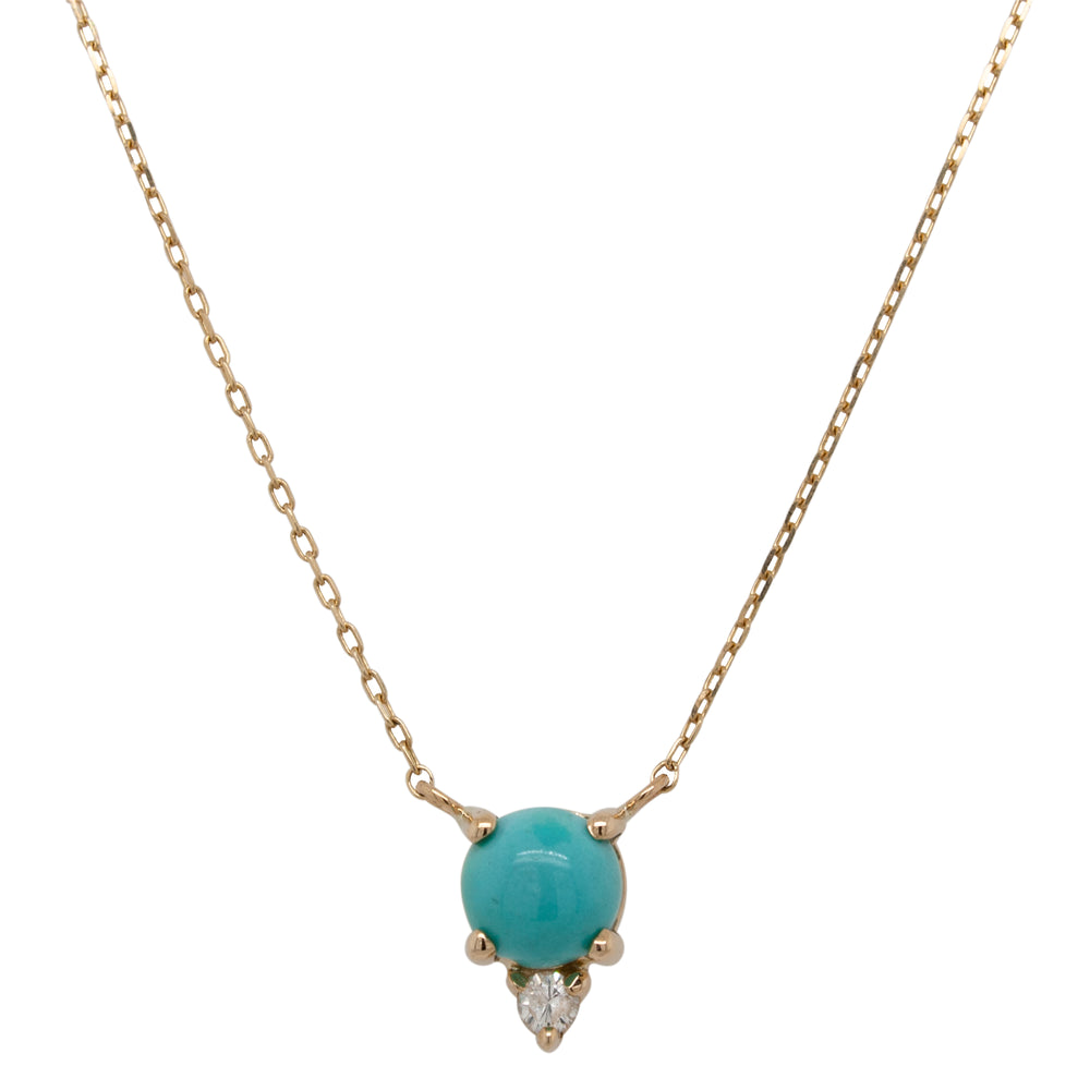 Cabochon Turquoise And Diamond Necklace - The Curated Gift Shop